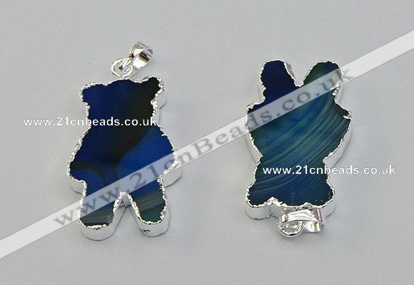 NGP6655 22*38mm Animal or V-shaped agate gemstone pendants