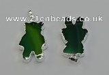 NGP6656 22*38mm Animal or V-shaped agate gemstone pendants