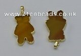 NGP6660 22*38mm Animal or V-shaped agate gemstone pendants