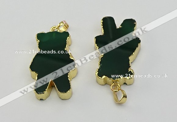 NGP6664 22*38mm Animal or V-shaped agate gemstone pendants