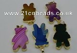 NGP6666 22*38mm Animal or V-shaped agate gemstone pendants