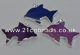 NGP6675 28*42mm - 30*45mm dolphin agate gemstone pendants