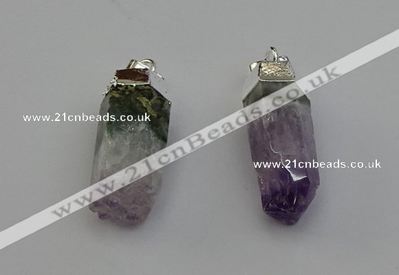 NGP6680 12*25mm - 12*30mm sticks druzy amethyst pendants