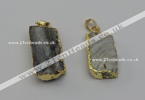 NGP6683 16*28mm - 18*35mm freeform druzy agate pendants