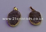 NGP6685 20*30mm - 22*32mm freeform druzy agate gemstone pendants