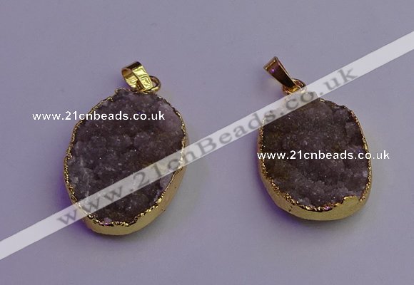 NGP6685 20*30mm - 22*32mm freeform druzy agate gemstone pendants