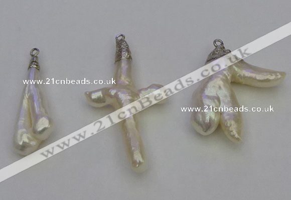 NGP6710 10*25mm - 20*45mm freeform pearl pendants wholesale