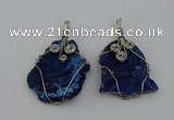 NGP6719 30*40mm - 40*55mm freeform plated druzy agate pendants