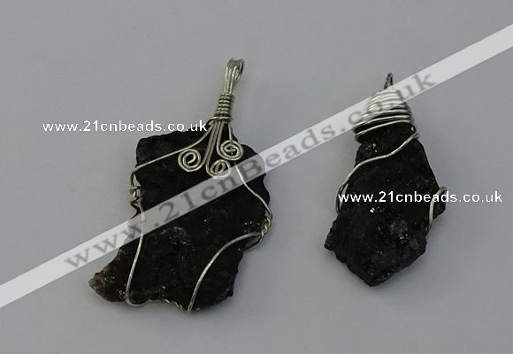 NGP6723 30*40mm - 40*55mm freeform plated druzy agate pendants