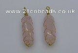NGP6731 13*40mm sticks rose quartz gemstone pendants wholesale
