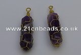 NGP6735 13*40mm sticks amethyst gemstone pendants wholesale