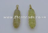 NGP6739 13*40mm sticks lemon quartz gemstone pendants wholesale