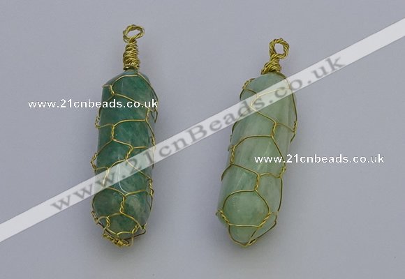 NGP6744 13*40mm sticks amazonite gemstone pendants wholesale
