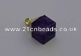 NGP6766 15*22mm cube amethyst gemstone pendants wholesale