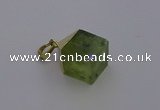 NGP6770 15*22mm cube green qutilated quartz pendants wholesale