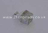 NGP6780 15*22mm cube white crystal gemstone pendants wholesale
