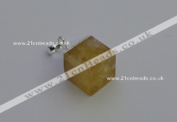 NGP6783 15*22mm cube citrine gemstone pendants wholesale