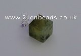 NGP6790 15*22mm cube green qutilated quartz pendants wholesale