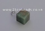 NGP6792 15*22mm cube amazonite gemstone pendants wholesale