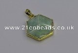 NGP6812 24*25mm hexagon amazonite gemstone pendants wholesale