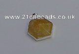 NGP6823 24*25mm hexagon citrine gemstone pendants wholesale