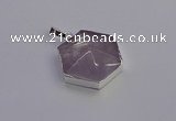 NGP6825 24*25mm hexagon light amethyst gemstone pendants wholesale