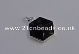 NGP6826 24*25mm hexagon amethyst gemstone pendants wholesale