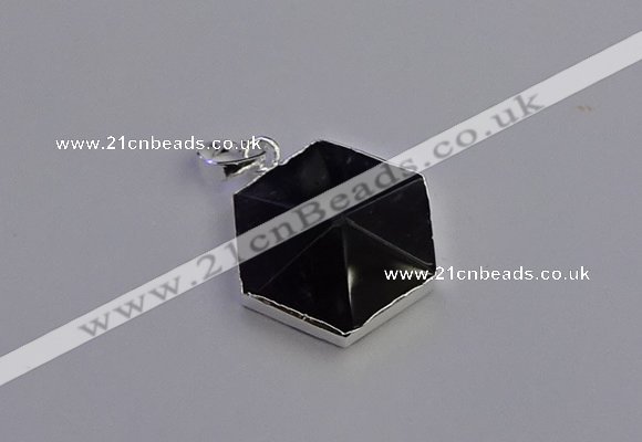 NGP6826 24*25mm hexagon amethyst gemstone pendants wholesale