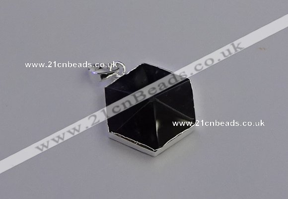 NGP6826 24*25mm hexagon amethyst gemstone pendants wholesale