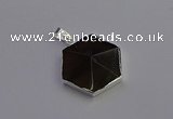 NGP6828 24*25mm hexagon smoky quartz pendants wholesale