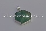 NGP6832 24*25mm hexagon amazonite gemstone pendants wholesale