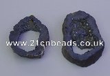 NGP6846 35*45mm - 40*50mm freeform plated druzy agate pendants