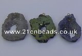 NGP6848 35*45mm - 40*50mm freeform plated druzy agate pendants