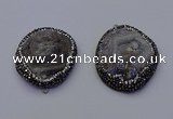 NGP6855 30*45mm - 35*45mm freeform druzy agate pendants