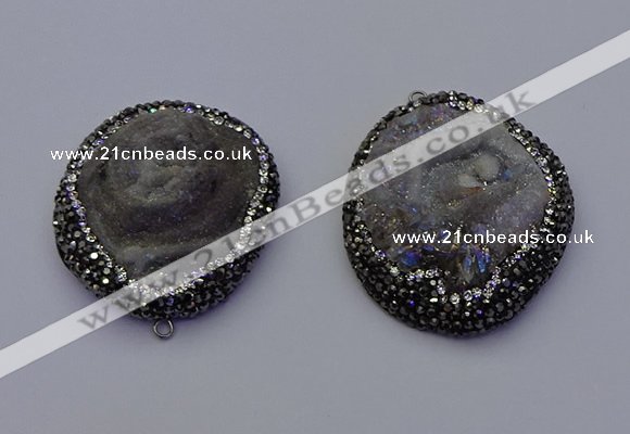 NGP6855 30*45mm - 35*45mm freeform druzy agate pendants