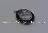 NGP6858 20*25mm oval white crystal pendants wholesle