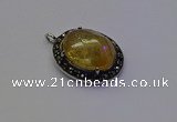 NGP6864 20*25mm oval citrine gemstone pendants wholesle