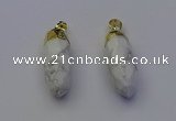 NGP6880 12*30mm - 15*30mm faceted bullet white howlite pendants