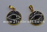 NGP6891 20mm - 22mm coin druzy agate pendants wholesale