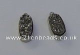 NGP6896 10*22mm - 12*25mm freeform plated druzy quartz pendants