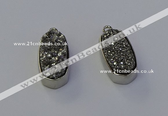 NGP6896 10*22mm - 12*25mm freeform plated druzy quartz pendants