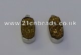 NGP6897 10*22mm - 12*25mm freeform plated druzy quartz pendants