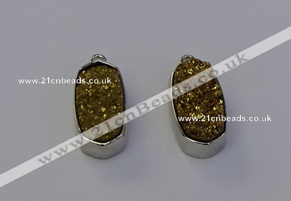 NGP6897 10*22mm - 12*25mm freeform plated druzy quartz pendants