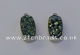 NGP6898 10*22mm - 12*25mm freeform plated druzy quartz pendants