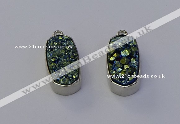 NGP6898 10*22mm - 12*25mm freeform plated druzy quartz pendants