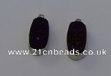 NGP6901 10*22mm - 12*25mm freeform plated druzy quartz pendants