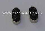 NGP6902 10*22mm - 12*25mm freeform plated druzy quartz pendants