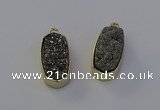 NGP6907 10*22mm - 12*25mm freeform plated druzy quartz pendants