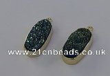 NGP6909 10*22mm - 12*25mm freeform plated druzy quartz pendants