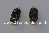 NGP6910 10*22mm - 12*25mm freeform plated druzy quartz pendants